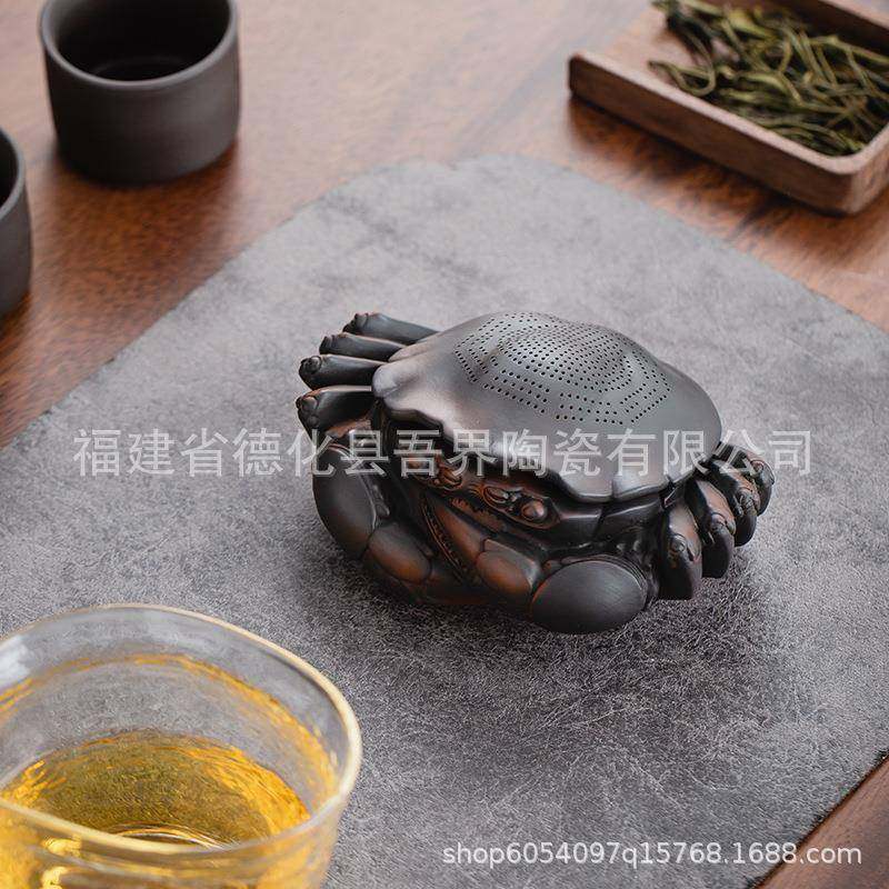 创意紫陶螃蟹茶漏茶滤泡茶过滤网陶瓷滤茶器一体组合茶隔茶具配件,电子/电工,接线端子,淘宝优惠券,粉丝福利购,淘宝优惠卷