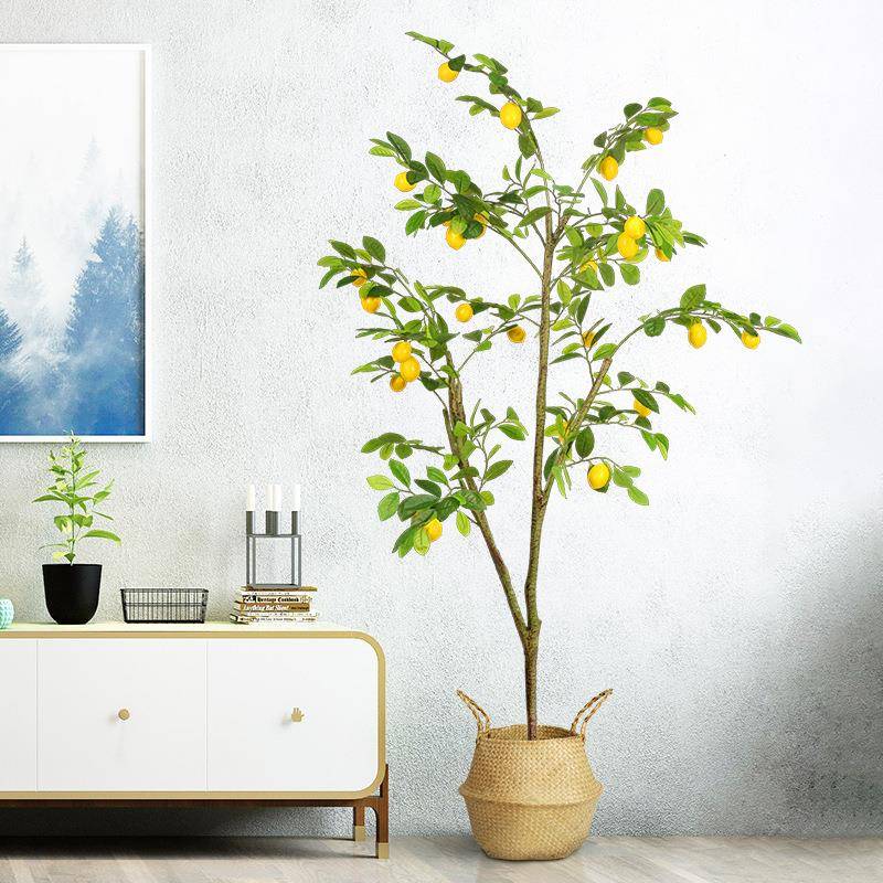 工厂柠檬树北欧仿真植物盆栽假花摆件假树仿真绿植柠檬树