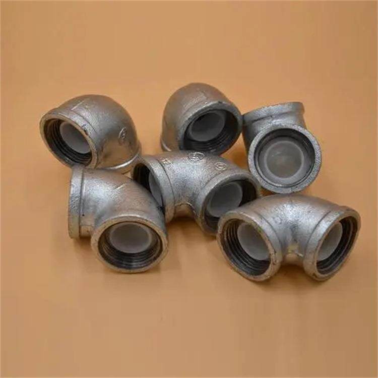 玛钢管件镀锌弯头钢管90度螺纹内牙丝扣双头螺纹直通玛钢镀锌管件