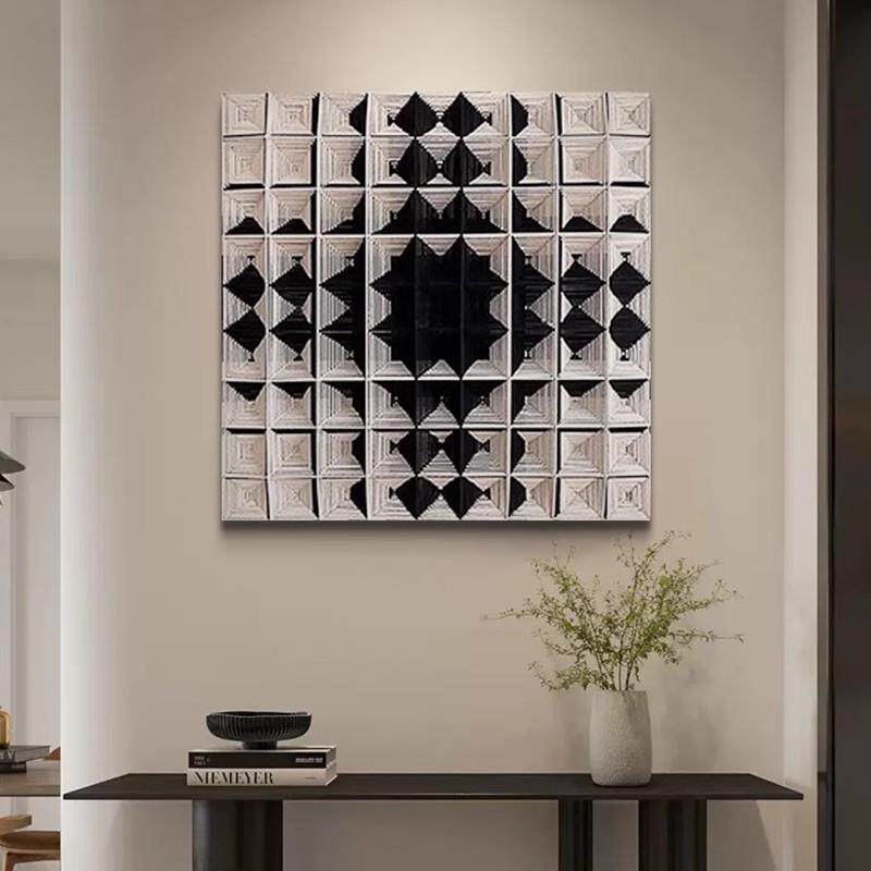 现代简约立体编织装饰画样板房售楼处沙发客厅过道卧室挂画装置画