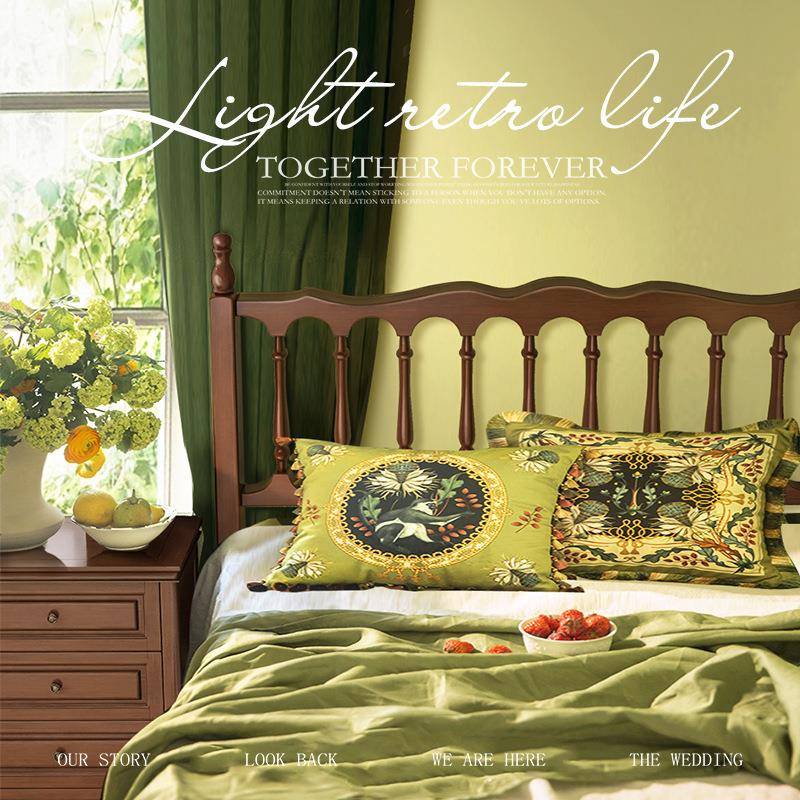 3EW1复古美式全实木温莎床1.5米1.8米双人大床法式复古轻奢主卧室