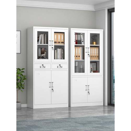 文件柜办公室铁皮矮柜带锁储物柜子档案柜资料柜钢制凭证收纳书柜