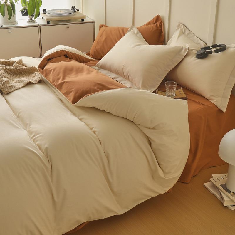 秋冬加厚100S高支全棉磨毛四件套北欧纯棉被套床单床笠式床上用品