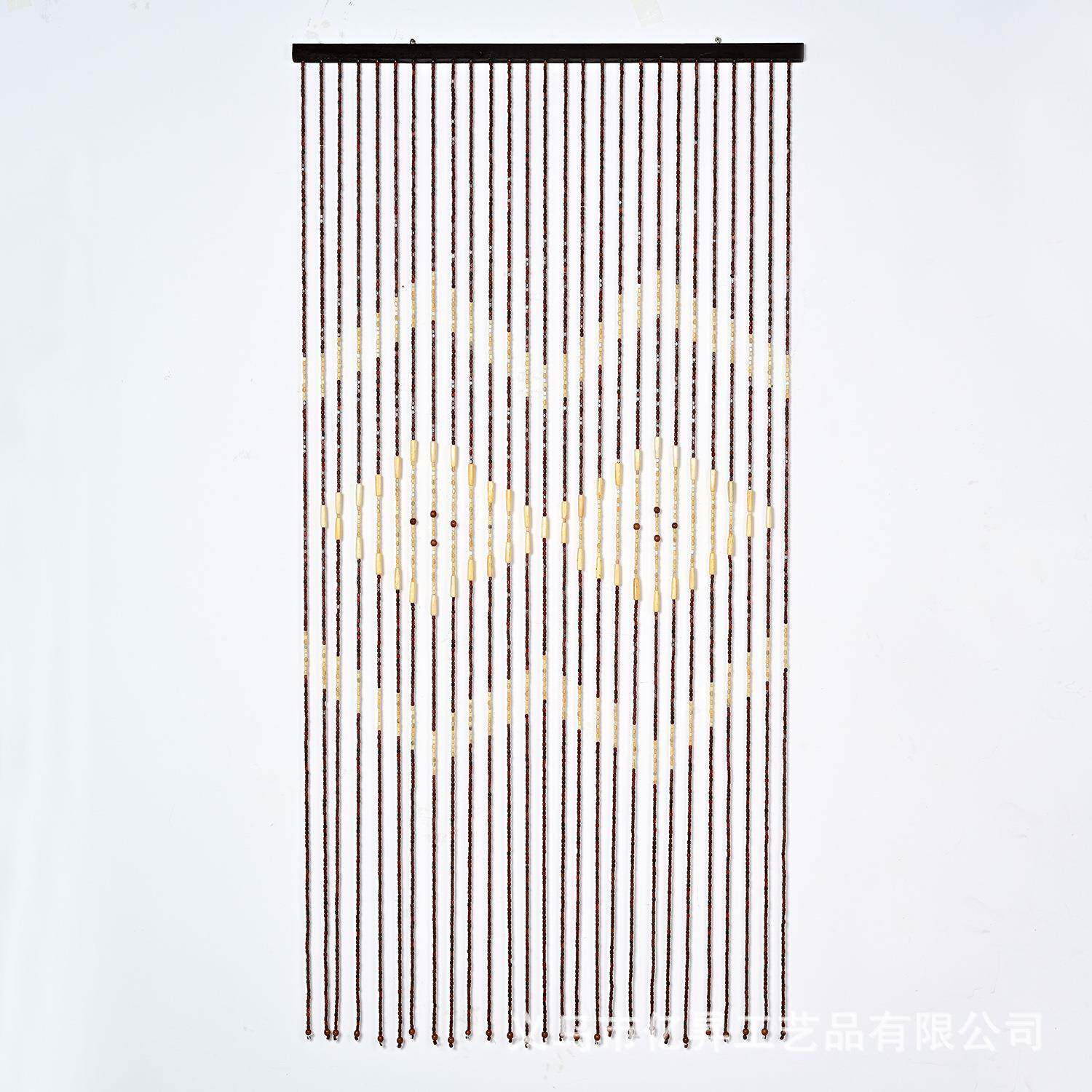 方块珠帘门帘风水玄关隔断卧室卫生间厕所过道装饰家用木帘挂帘子