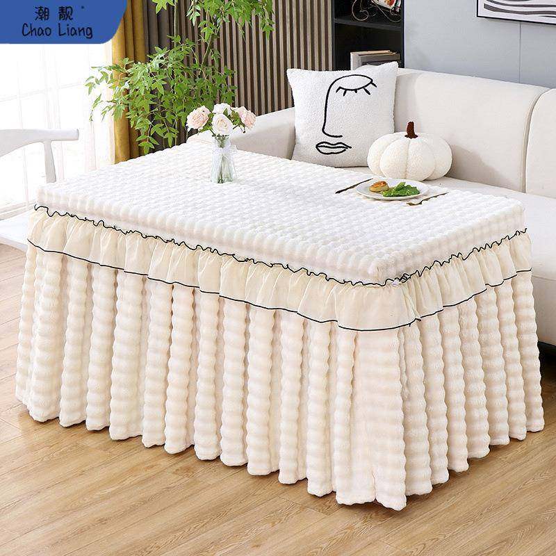 加厚烤火桌子罩套冬季兔绒电炉罩长方形布套简约升降茶几电火套罩,3C数码配件,USB灯,淘宝优惠券,粉丝福利购,淘宝优惠卷