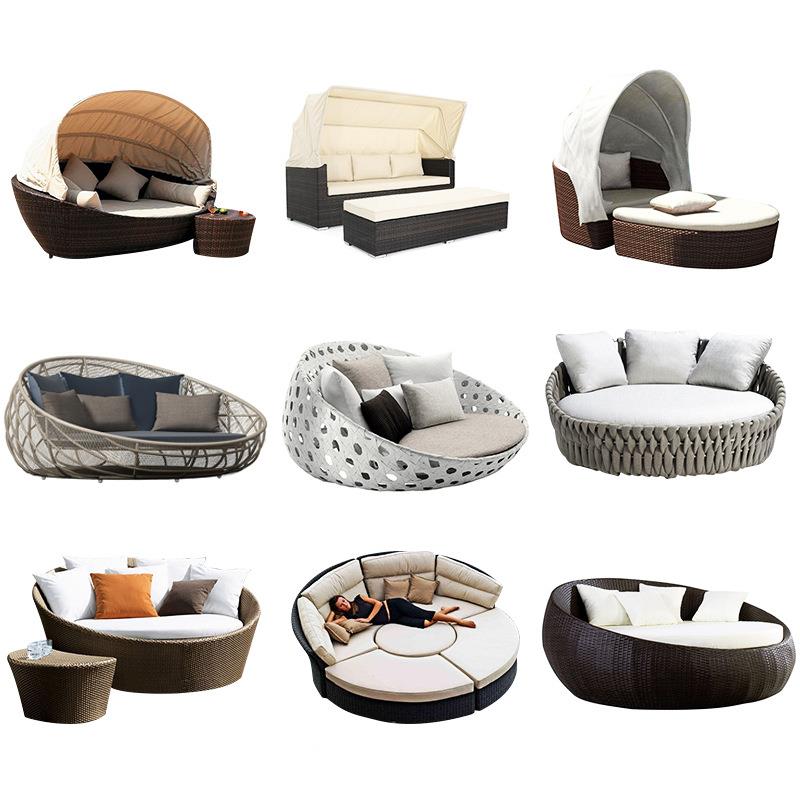 户外躺床创意别墅泳池花园景区公共场合露天阳台午休躺椅休闲家具