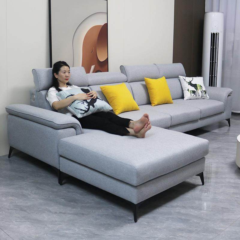 棉麻布艺沙发北欧风格客厅大小户型贵妃转角可拆洗简约现代沙发