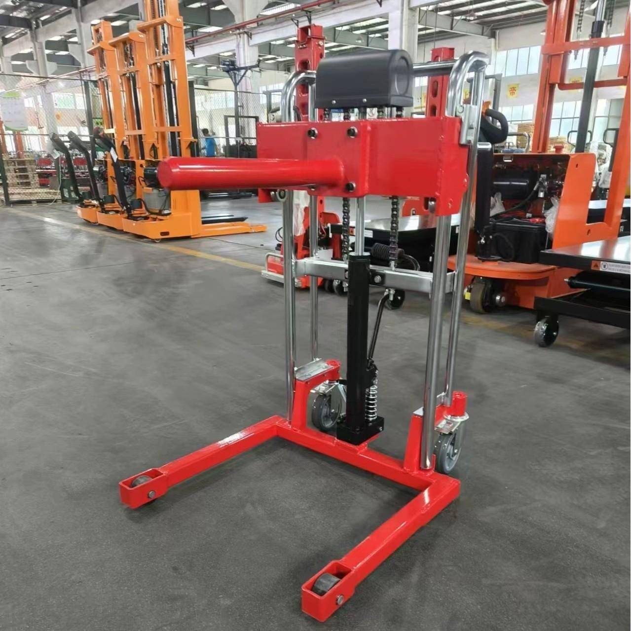 非标卷料卷膜升降车轻型手动液压堆高车小型升降叉车移动式升高车