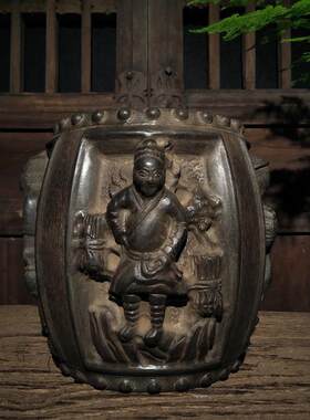 仿古石雕山西青石渔樵耕读石墩民俗怀旧中式复古陈设摆件