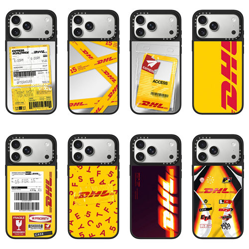 美式潮酷DHL个性黑边18promax手机壳适用于iphone17promax创意仿真16pro小众不撞款15pro/14/13防摔保护壳