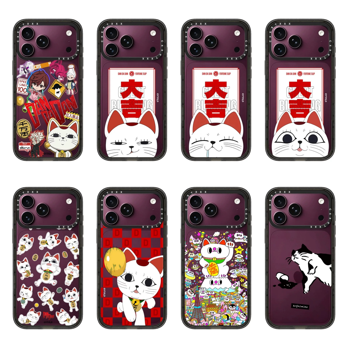 胆大党招财猫咪系列合集18Promax勃艮第红手机壳适用于iPhone17Promax手机壳16Pro卡通动漫15/14防摔保护壳13