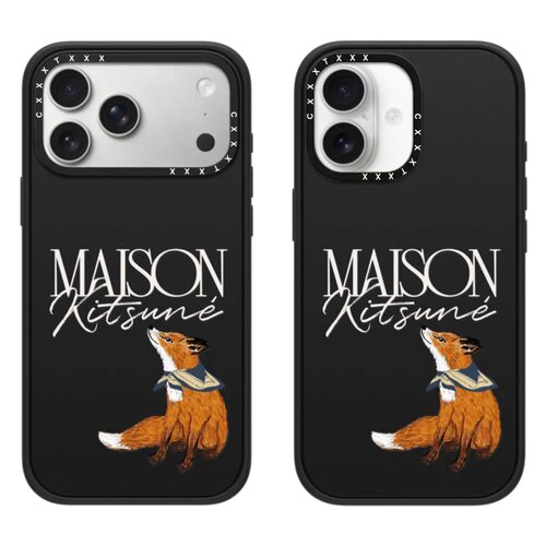 联名Maison Kitsuné狐狸之家苹果17Promax手机壳适用于iPhone16Pro15明星同款14Pro卡通13/12磁吸防摔保护套