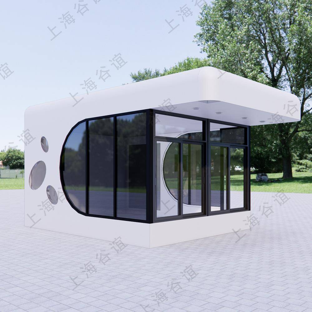 成品工厂门卫室现代科技感保安值班室带厕所移动保安岗亭广东门岗