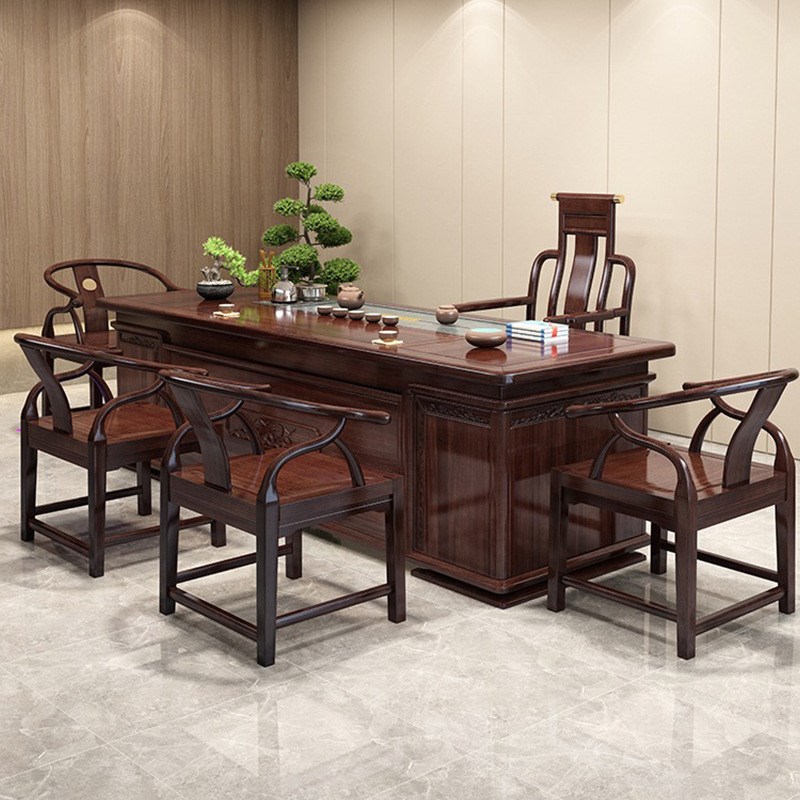 茶桌椅组合实木新中式办公室家用功夫茶台烧水壶茶几茶具套装一体