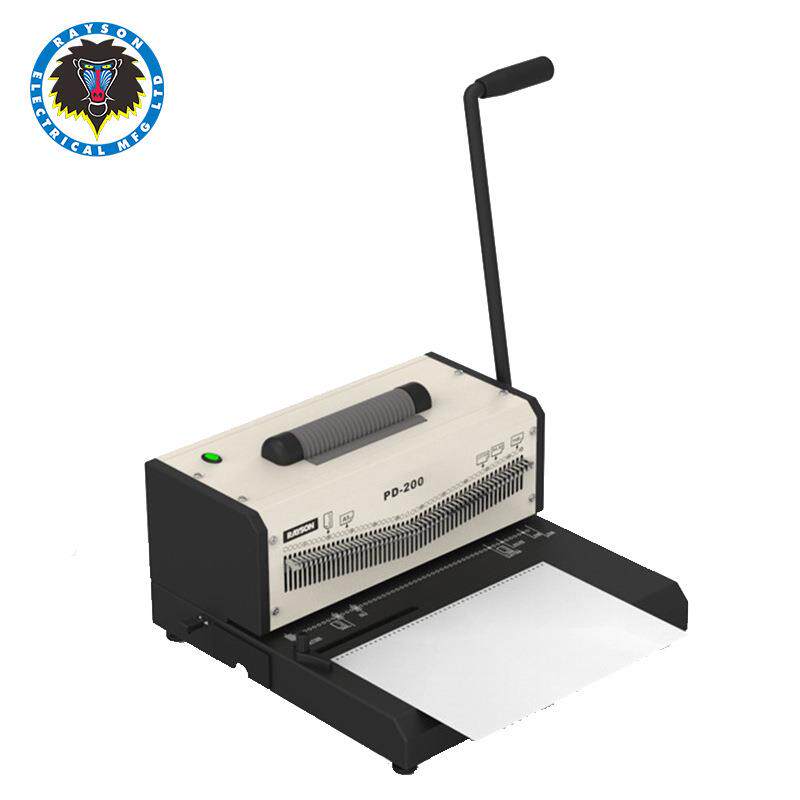 雷盛单线圈二合一装订机PD-200重型电动跨境3:1超厚F4打孔