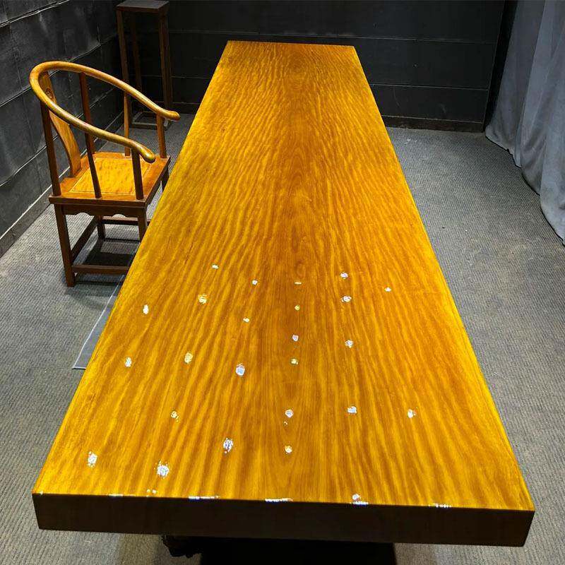 黄花梨大板书桌全实木老板办公桌会议桌简约茶桌实木大板