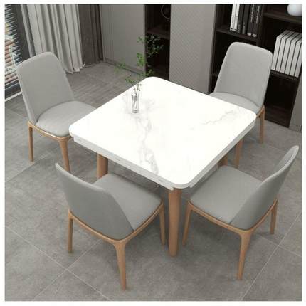 ZH岩板实木餐桌椅餐桌现代组合简约伸缩小户型折叠饭桌圆桌家用桌