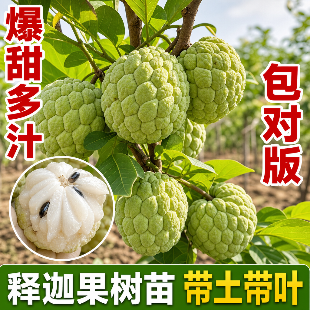正宗台湾凤梨释迦果树苗当年结果