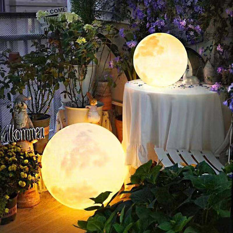 网红月球落地灯超大号月亮圆球形气氛灯别墅庭院阳台灯露台氛围灯