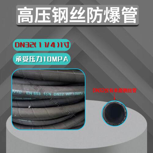 DN32高压钢丝注浆管砂浆灌浆管自流平输送管粉墙机料管胶管防爆