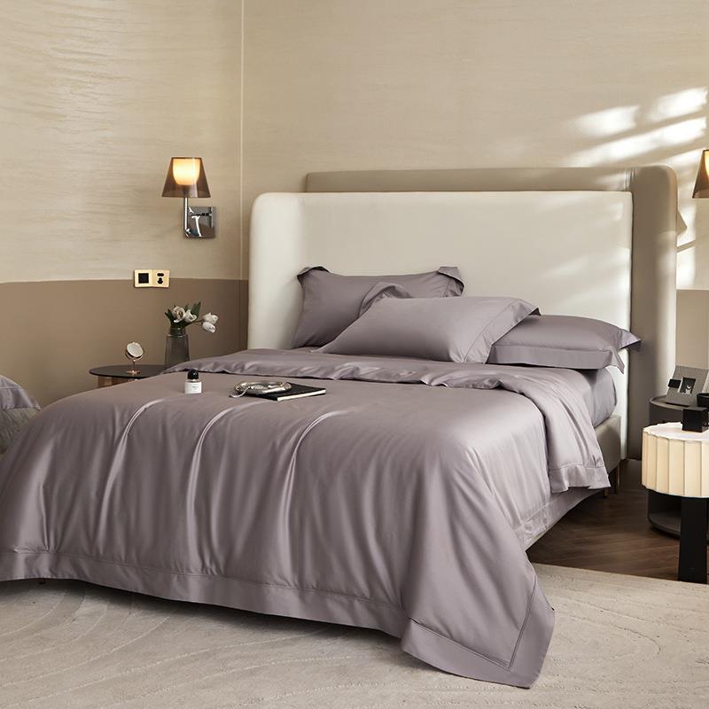 【折扣价】全棉140支双股匹马棉四件套纯棉100全棉贡缎被套纯色酒