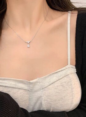 水滴项链女轻奢小众纯银锁骨链2024新款高级感送女友闺蜜生日礼物