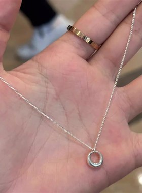 迟慢慢  几何圆圈项链极简风休闲颈链轻奢高级感锁骨链精致吊坠女
