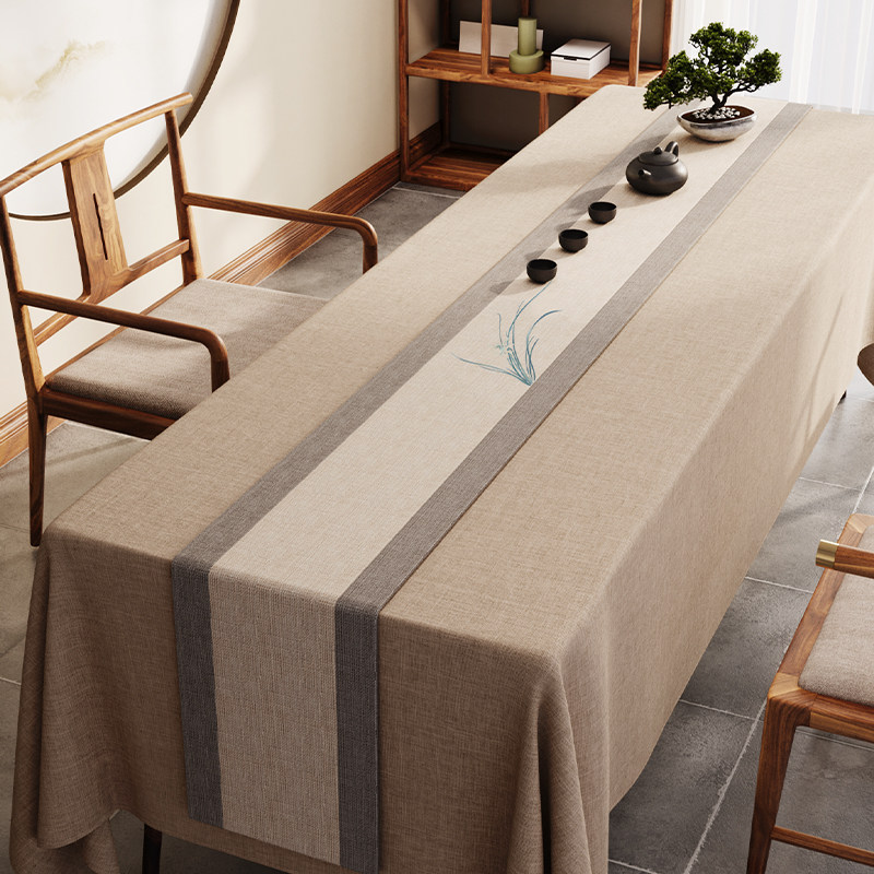 新中式禅意棉麻防水桌布茶桌垫布茶席会议餐桌台布长方形布艺桌旗,居家布艺,桌布,淘宝优惠券,粉丝福利购,淘宝优惠卷