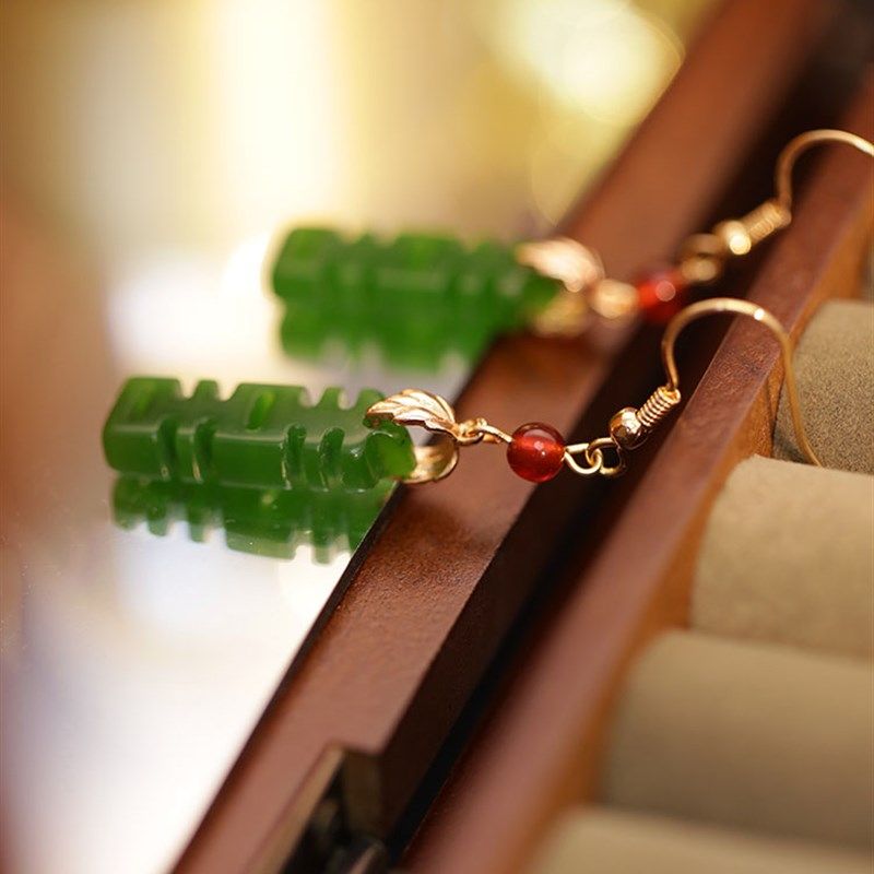 新中式装饰耳环时尚女气质绿色耳坠2023新款高端新娘古风耳饰旗袍,饰品/流行首饰/时尚饰品新,耳环,淘宝优惠券,粉丝福利购,淘宝优惠卷