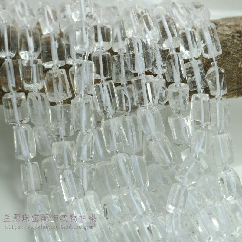 天然白水晶随形切角柱形散 珠桶珠长方珠手工diy串珠饰品材料配件,饰品/流行首饰/时尚饰品新,DIY配件,淘宝优惠券,粉丝福利购,淘宝优惠卷