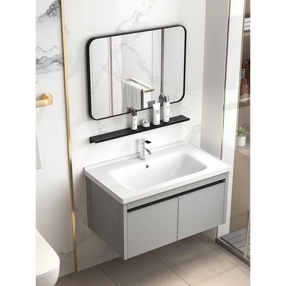 加厚铝合金浴室柜卫生间洗脸盆柜组合洗手池洗漱台陶瓷一体岩板盆,3C数码配件,直播专用支架,淘宝优惠券,粉丝福利购,淘宝优惠卷