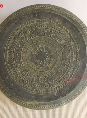 竞渡纹铜鼓 仿古青铜器摆件工艺品 特色礼器 丧葬祭祀铜鼓舞