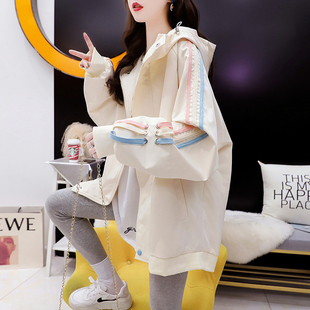 2024春秋连帽风衣外套女冲锋衣大码 宽松高级感初中高中学生上衣潮