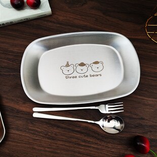 316L不锈钢长方形菜盘装鱼碟适配蒸炖锅蒸菜蒸鱼盘子家用大号鱼盘