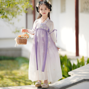 汉服女童夏款儿童古风超仙襦裙中国风2023新款夏装女款古装连衣裙