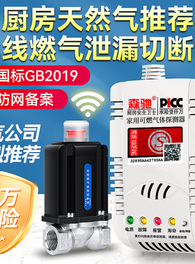 无线燃气报警器家用自动切断阀商用泄漏联动煤气液化天然气断气阀