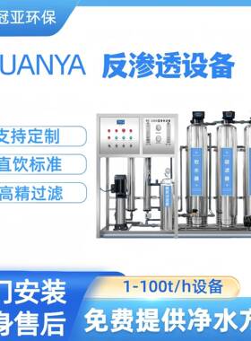 1/100吨全自动反渗透纯水设备一体化纯净水设备RO反渗透净水器