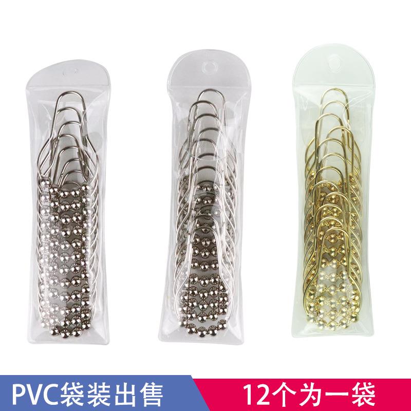 厂家直销金属葫芦扣浴帘挂钩粘钩五珠滚珠窗帘挂钩浴帘环量大价优