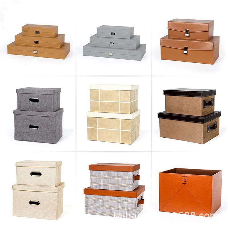 样板房皮质收纳箱衣柜衣帽间软装饰品摆件收纳盒储物箱盒摆件