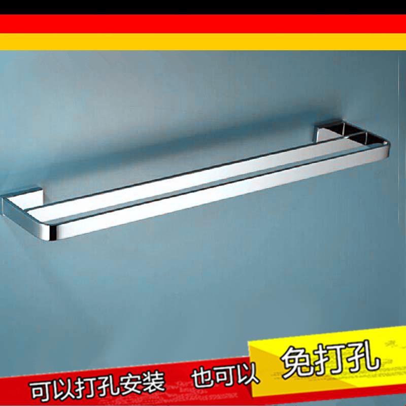 出口德国免打孔全铜毛巾双杆单杆卫生间浴巾架毛巾架浴室五金挂件