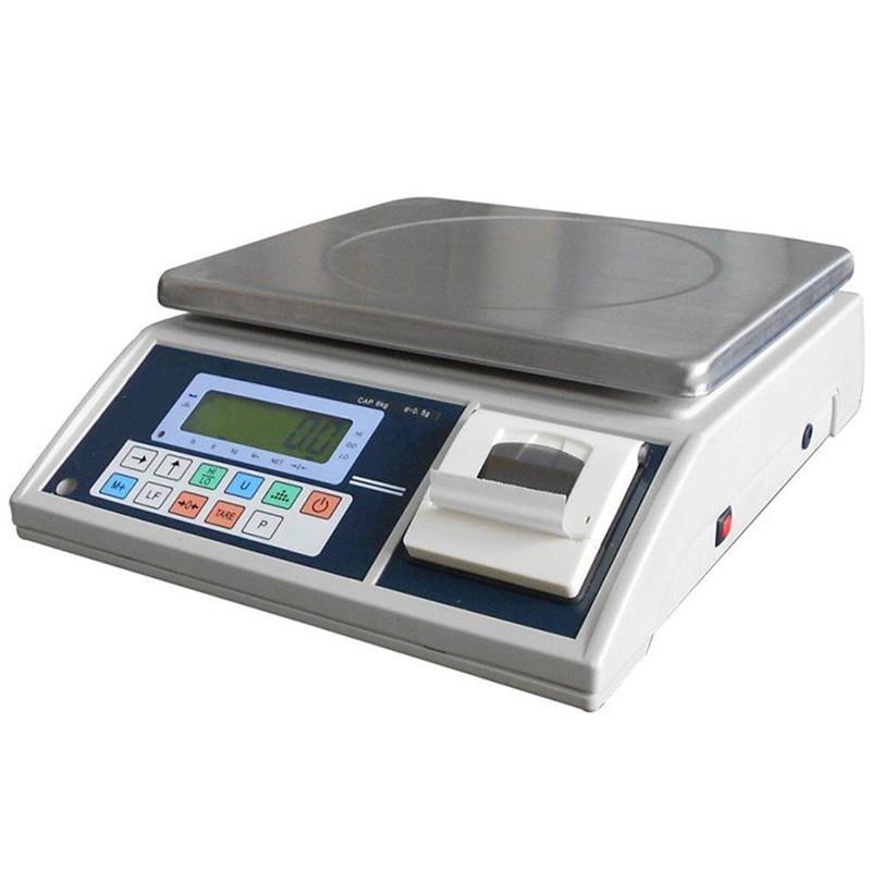 30kg热敏小票打印电子桌秤15千克内置标签打印电子秤计重打印案称
