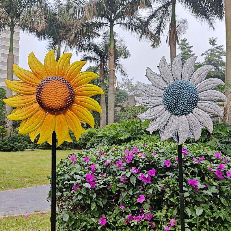 肌理感创意风车幼儿园玩具海边布景装饰仿真绿植向日葵铁艺摆件