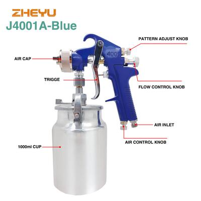 热销电商订牌J4001A精品喷枪1.7口径底漆面漆家具汽车喷漆枪