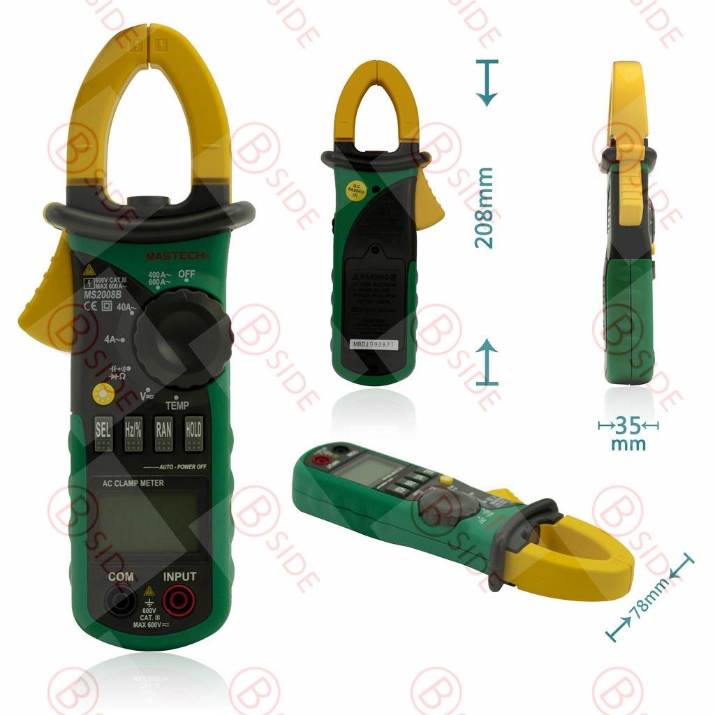 直销MS2008B自动量程/温度电容/数字钳形电流表万用表现货