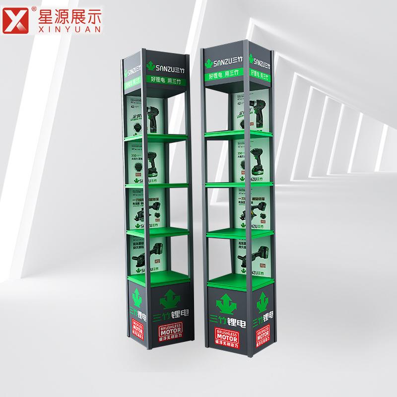 新款锂电充电电动工具展示架电瓶蓄电池储物置架多层置物架