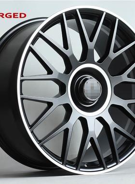 21寸汽车轮毂黑色悬浮盖轮毂适用于奔驰W223S63改装锻造轮毂