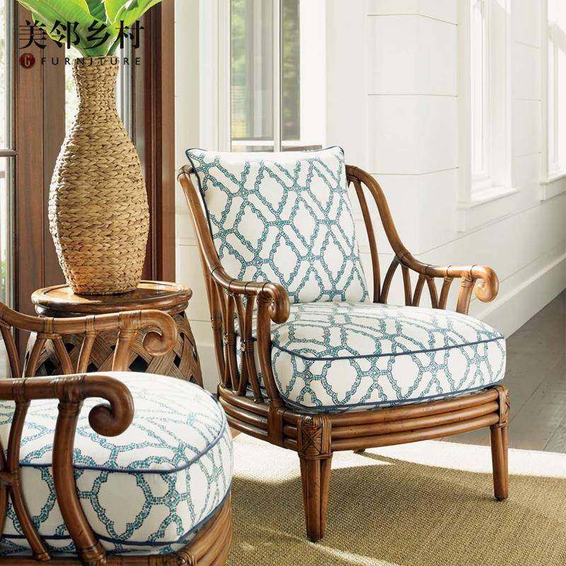 J^美式现代东南亚竹藤实木单人沙发客厅休闲庭院藤椅阳台单椅踏,家装灯饰光源,其它灯具灯饰,淘宝优惠券,粉丝福利购,淘宝优惠卷