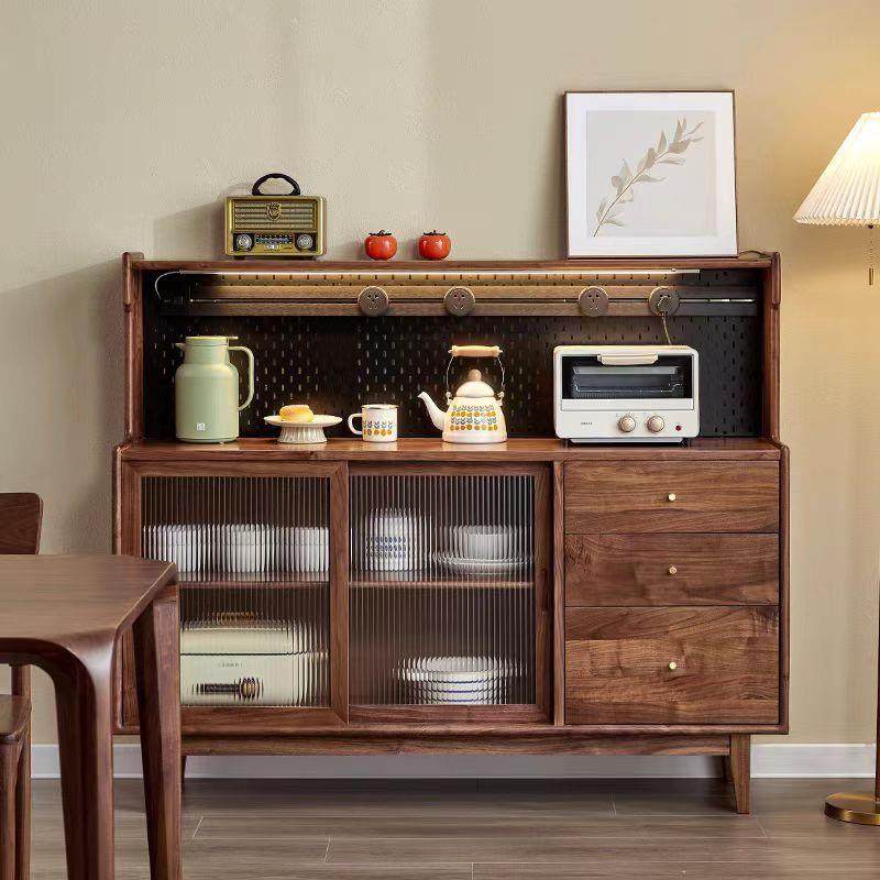 北美黑胡桃木实木餐边柜简约多功能洞洞板餐厅茶水柜客厅靠墙边柜,家装灯饰光源,其它灯具灯饰,淘宝优惠券,粉丝福利购,淘宝优惠卷