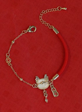 2024本命年生肖龙红绳手链女喜庆时尚编织红手绳闺蜜情侣手饰饰品