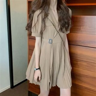 哺乳装外出时尚夏季法式西装连衣裙喂奶衣服辣妈款产后期潮妈女装